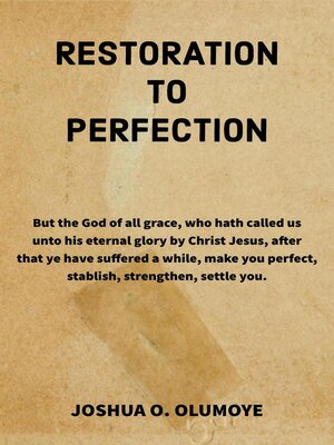 cover image of Restoration to Perfection
